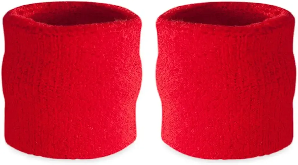 Suddora Wrist Sweatbands, Absorbent and Breathable Thick Cotton Bands for Working Out, Gymnastics, Basketball, Tennis, and Football, Multiuse Wristbands for Costumes and Cosplay