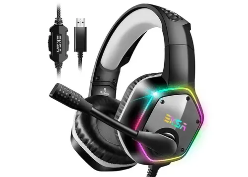 Auriculares Gamer EKSA E1000. Led RGB . Con Micrófono. Sonido Envolvente 7.1