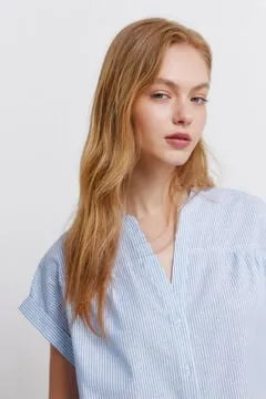 Camisa manga corta lino