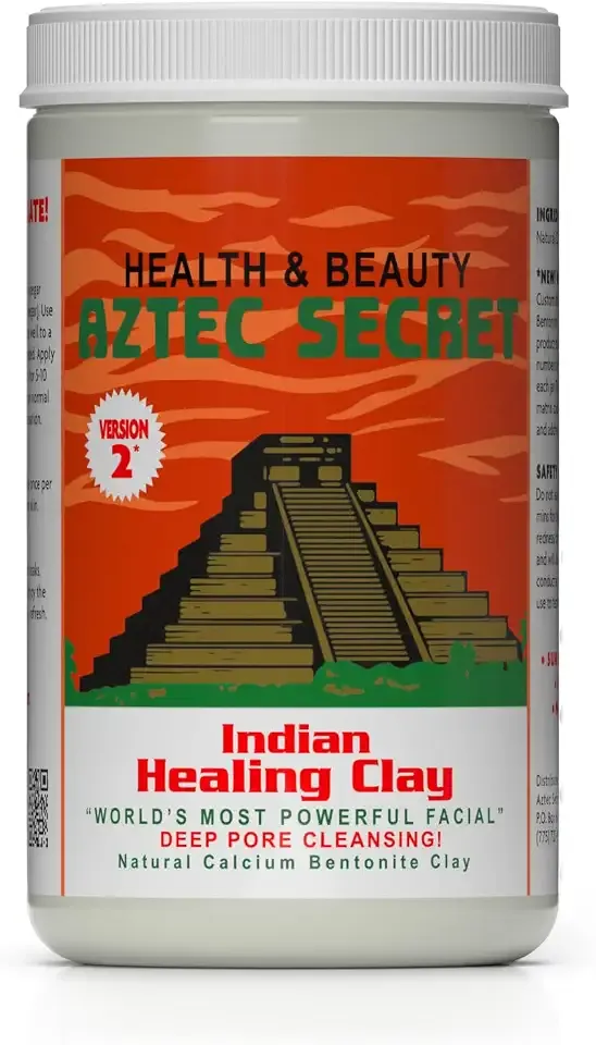 Aztec Secret – Indian Healing Clay – Deep Pore Cleansing Facial & Body Mask – The Original 100% Natural Calcium Bentonite Clay – New Version 2-32 Oz (Pack of 1)