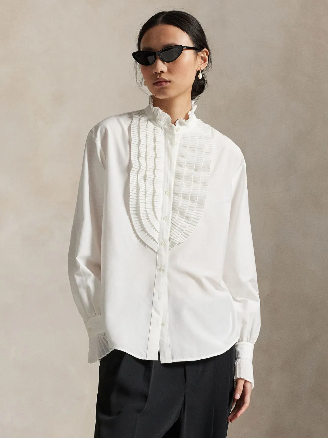 PLEATED-BIB SHIRT