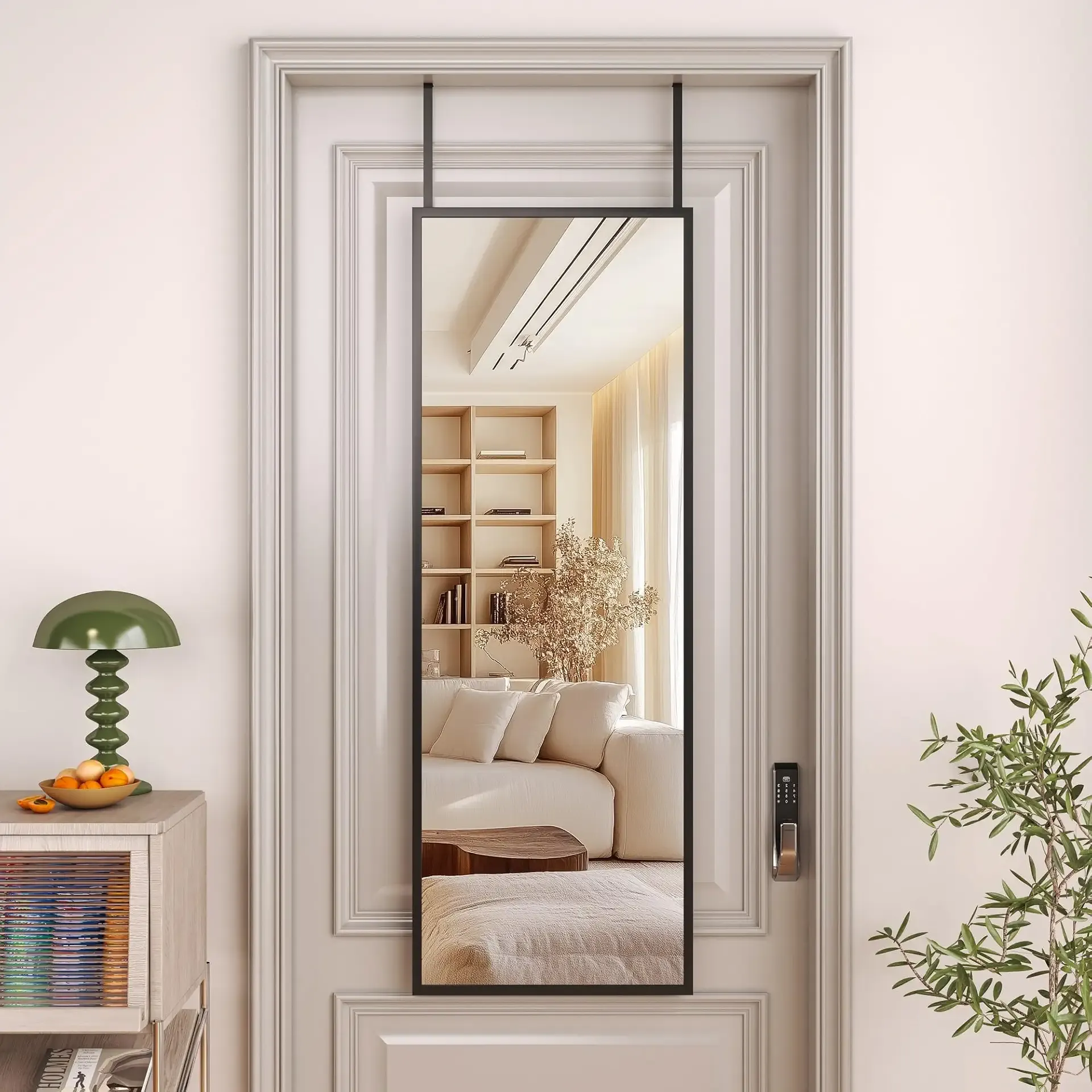 Hasipu Full Length Door Mirror 44"x16" Over The Door Hanging Mirror Large Wall Mounted Mirrors for Bedroom Living Room Bathroom Dorm