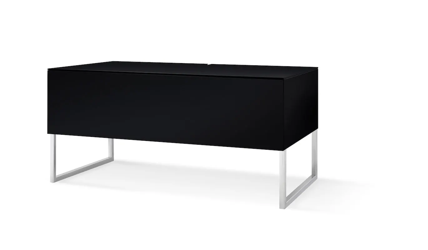 NorStone KHALM 100 zwart TV meubel met glazen voorplaat/klep