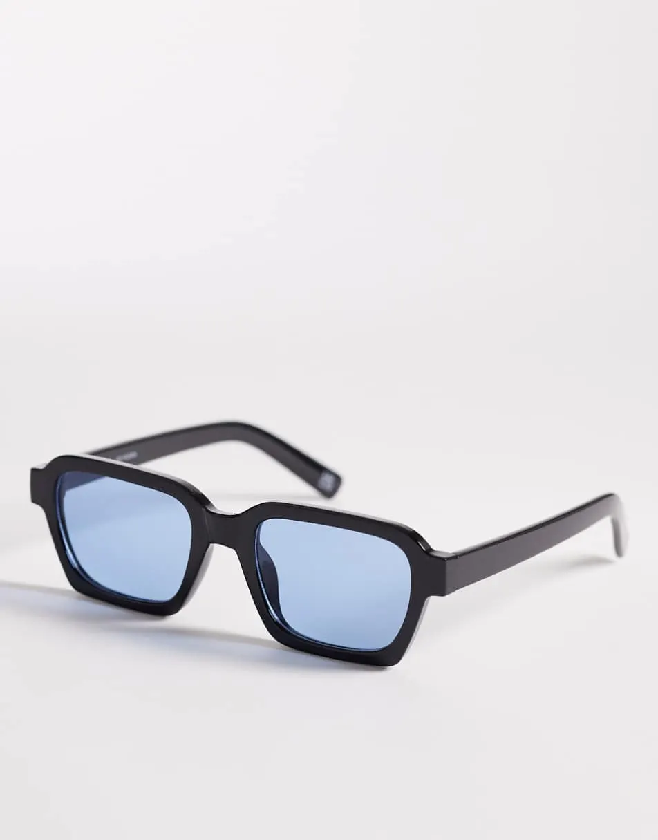 Reclaimed Vintage unisex square sunglasses with blue lens in black