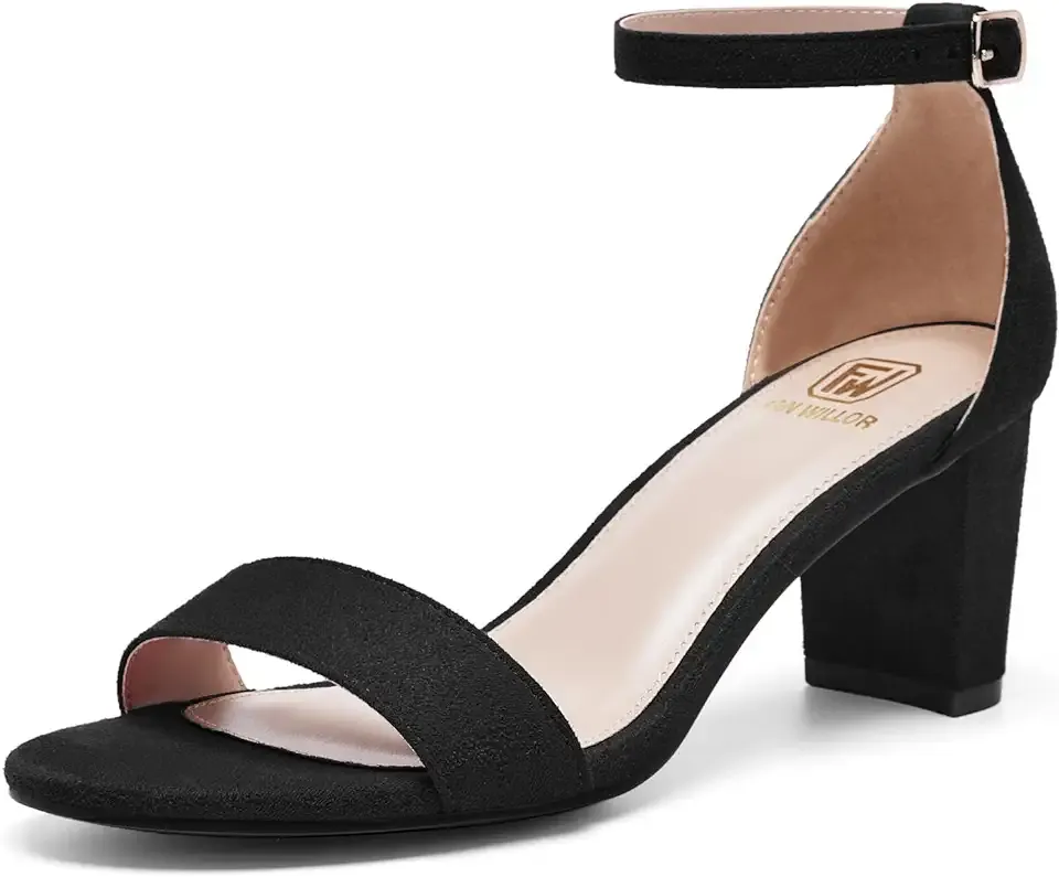 Women Open Toe Low Chunky Short Heels Block Heel Sandals