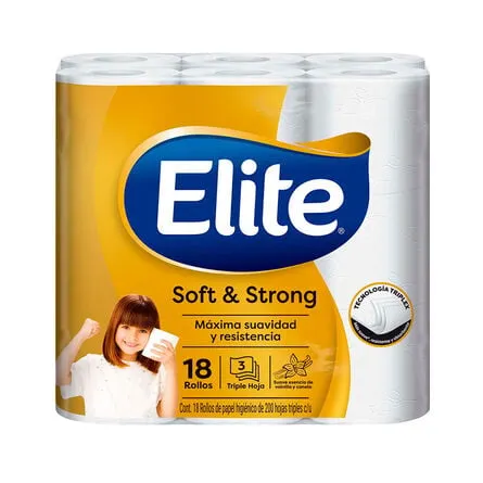 Papel Higiénico 200 Hojas Elite Soft & Strong 18R
