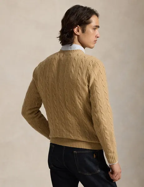 Cable-Knit Wool-Cashmere Jumper Camel Melange