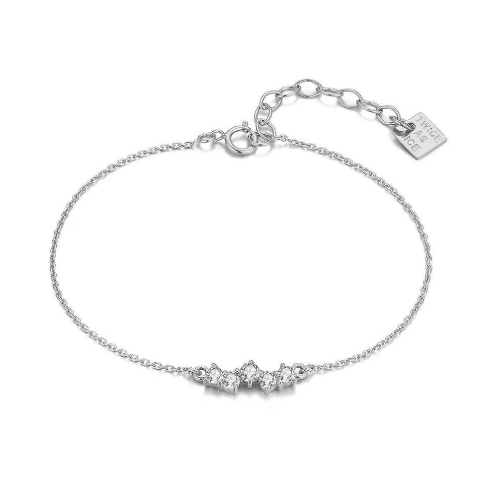Armband in zilver, 3 zirkonia