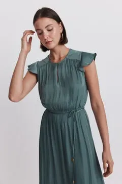 Vestido largo satén fluido