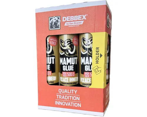 Montážní lepidlo Den Braven Mamut Glue High Tack bílé 290 ml, balení 6 ks
