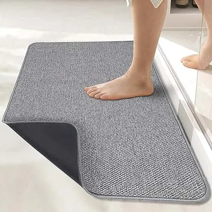 Bath Mat,Ultra Thin Bathroom Rugs,Rubber Bath Mats for B…