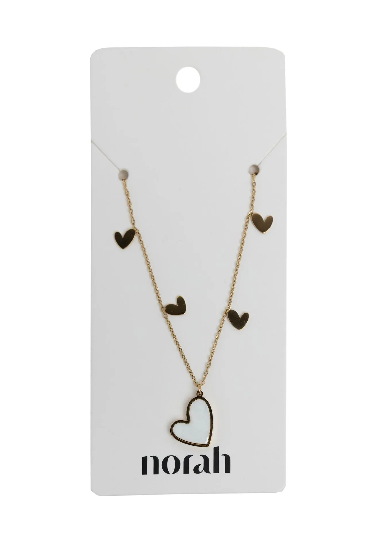 Goudkleurige dubbele ketting met hartjes