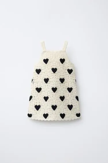 HEART CROCHET KNIT DRESS