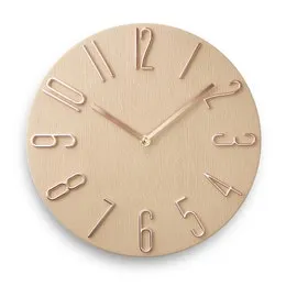Wall Clock 12 Inch Silent Modern Decor (Gold)