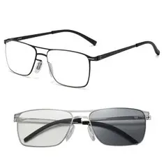 Retro Photochromic Reading Glasses Anti-blue Light HD Lightweight Business Casual Presbyopia Glasses for Men Women