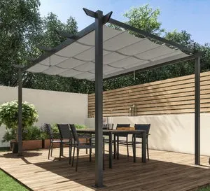 Pergola in alluminio antracite copertura mobile 2.8x4m - Omega NATERIAL