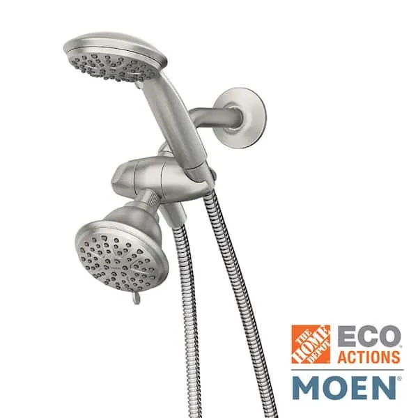 MOEN Attune 8-​Spray 1.​75 GPM Wall Mount Dual Fixed and Handheld Shower Head in Spot Resist Brushed Nickel
