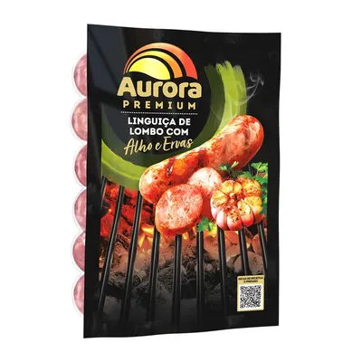 linguiça de lombo com alho e ervas aurora 500g