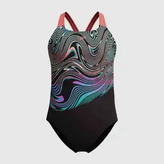 Speedo Girls Digital Placement Powerback Swimsuit