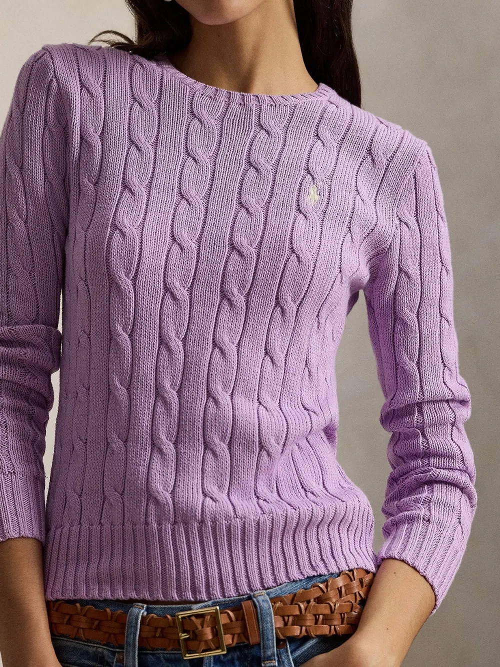 CABLE COTTON SWEATER