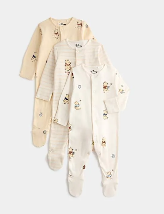 3er-Pack Baumwollschlafanzüge mit Winnie the Pooh™-Motiv aus reiner Baumwolle (0–2 Jahre)