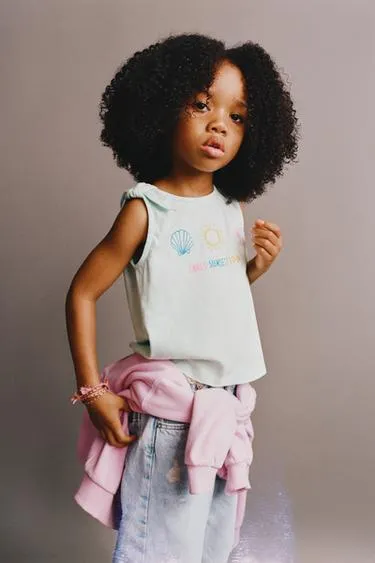 TROPICAL EMBROIDERED KNOT T-SHIRT