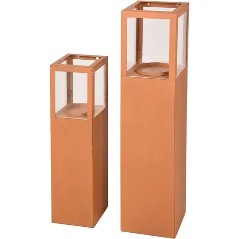 2er-Set Kerzenständer VELA - Rost-Optik