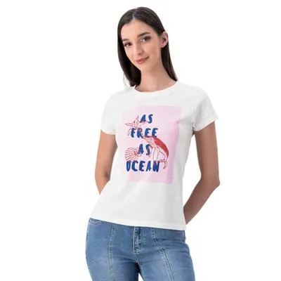 Playera Mxstaza Mujer Manga corta Diseño Conchas