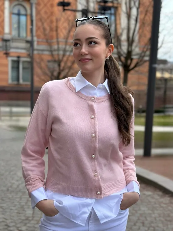 Cashmere Pink Cardigan Pink