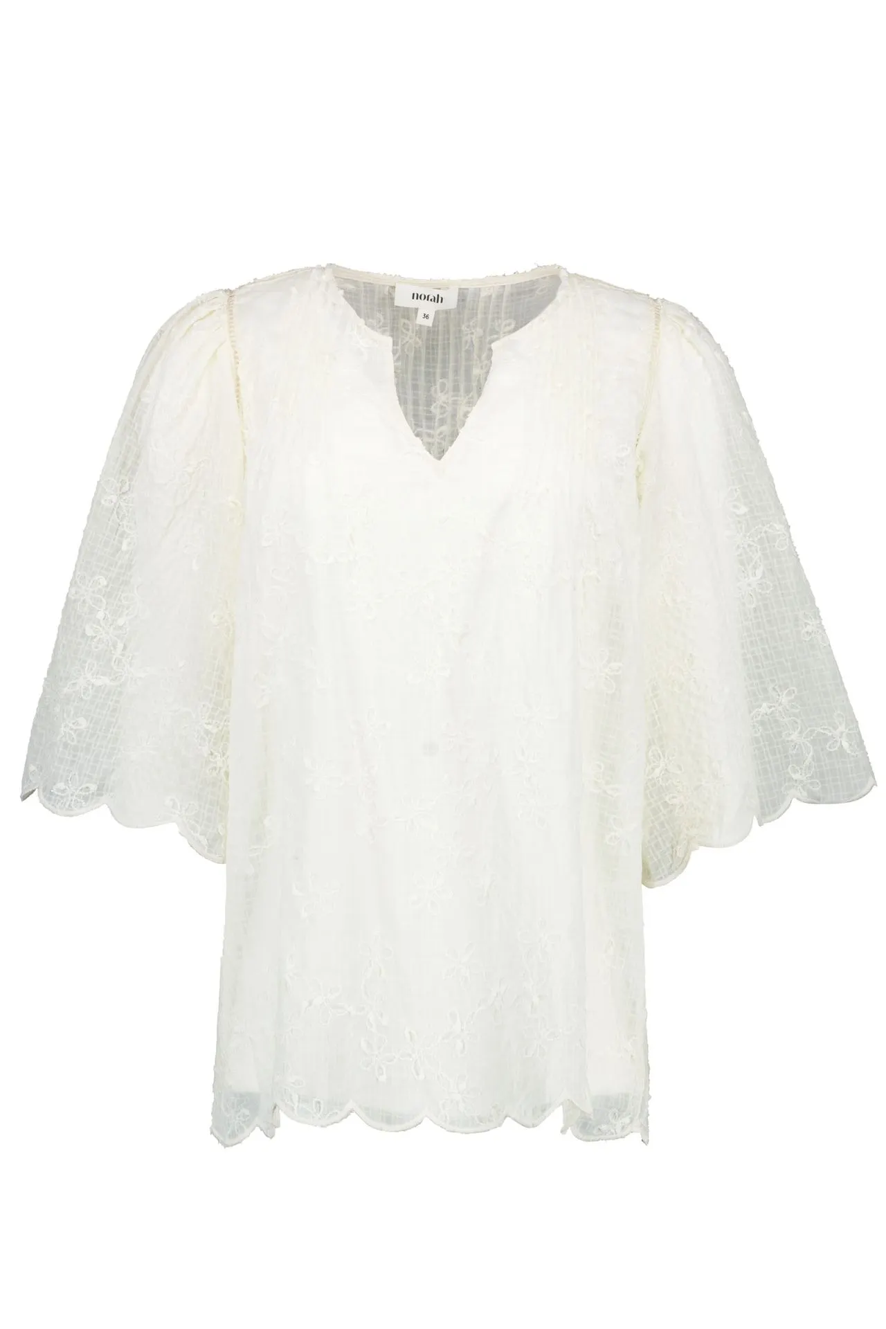 Ecru blouse met borduursels