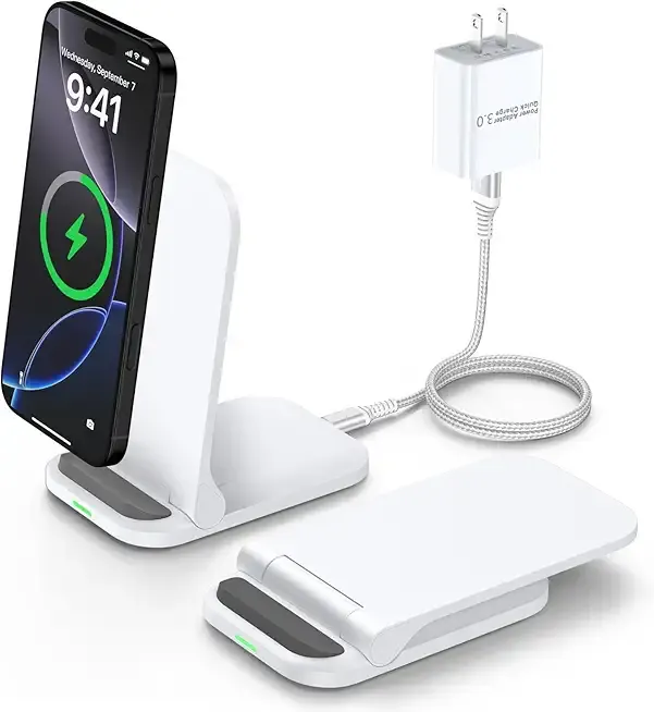 Pixel Wireless Charger Fast Charging Stand for Google Pixel 10 Pro XL Fold 9a 9 Pro XL Fold 8a 8 Pro 7a 7 Pro 6 Pro, Samsung Galaxy S25 S24 S23 S22 S21 S20, 15W Wireless Charging Station Fast Charger