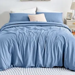 Ovela Ultra Soft Washed Microfibre Quilt Cover Set (Infinity Blue)