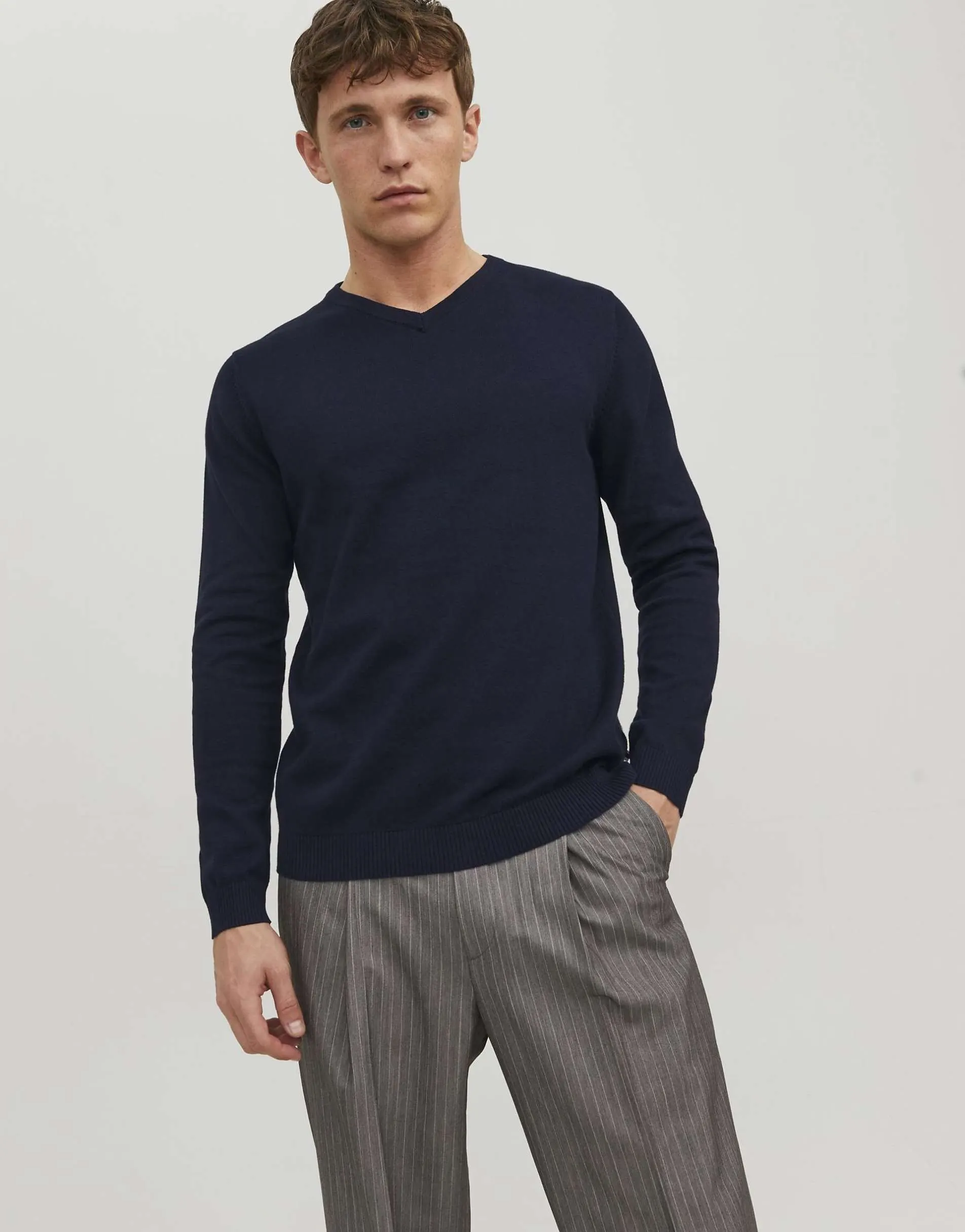 Jack & Jones Knitted pullover in navy blazer 1