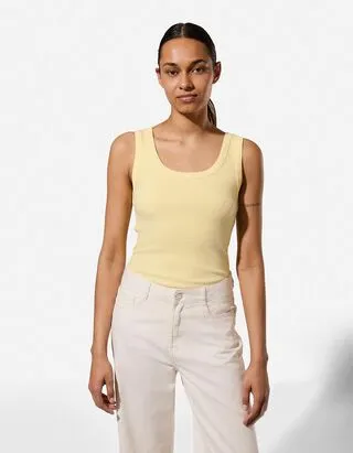 Top - A costine - Giallo chiaro