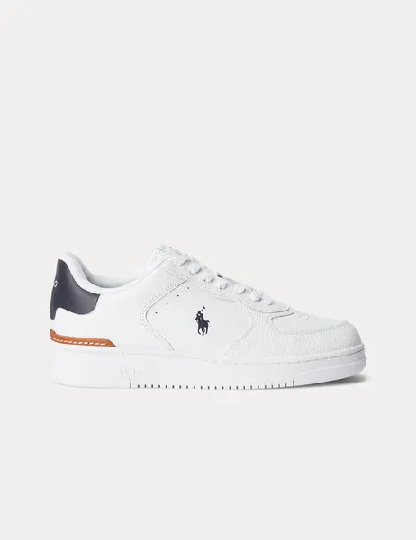 Masters Court Leather Trainer White/navy