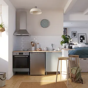 Cocina en kit Eleki gris 2 módulos bajos L.180 x H.87 x P.58 cm