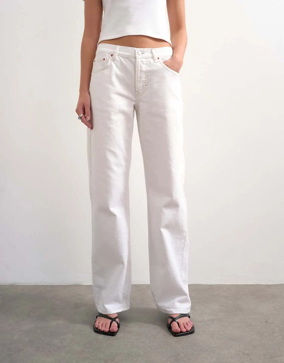 Topshop Ember low rise straight jean in white