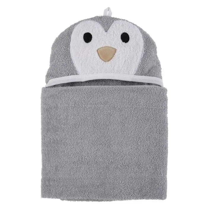 ručnik 110x75 cm, sa kapuljačom, Pingvin grey