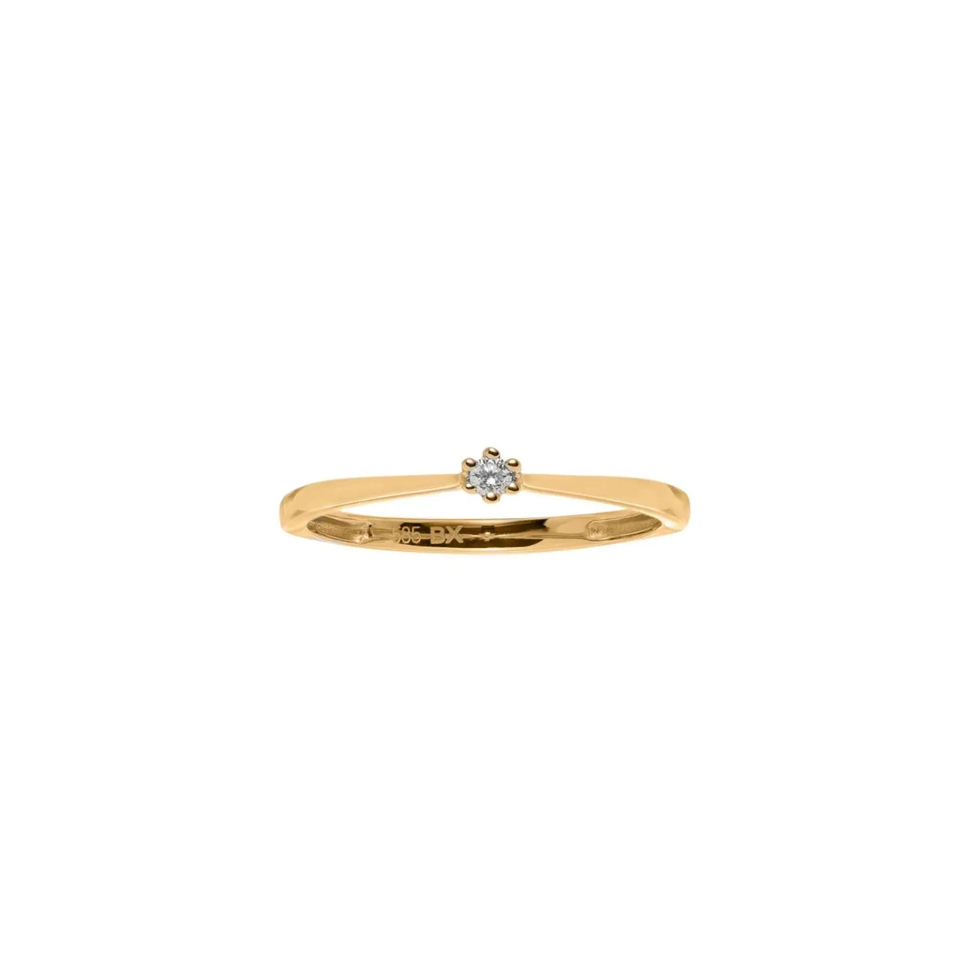 Aurora diamantring i 585 gult gull 0,03 ct
