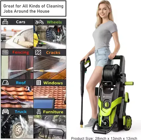 Pressure Power Washer 4800PSI with 4 Quick Connect Nozzles,Inlet Hose & Filter, Foam Cannon for Cars/Fences/Driveways/Patios/Home