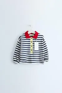 ZARA TIMELESS - STRIPED CONTRAST COLLAR POLO SHIRT