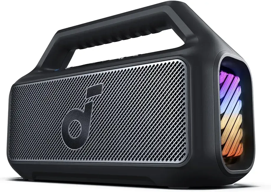 Soundcore Boom 2 by Anker, 80W Outdoor Bluetooth Speaker, 24H Playtime | IPX7 Waterproof, BassUp 2.0, 20H Playtime, Fast Charge, RGB Lights, Power Bank, Bluetooth 6.0, Camping and Beach Use