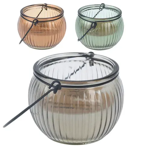 Citronella Kerze - Glas - Henkel - sortiert - Ø 7,6 cm
