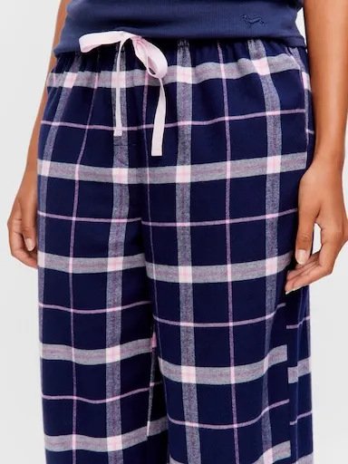 Navy Check 100% Cotton Flannelette Classic Pj Pant