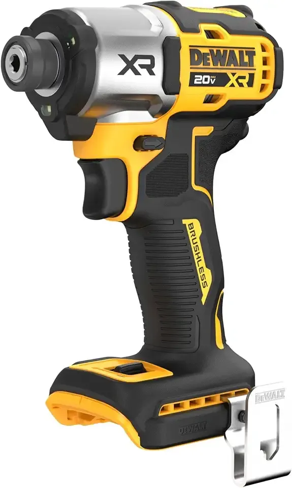 DEWALT 20V MAX XR Impact Driver, Brushless, 1/4"", 3-Speed, Bare Tool Only (DCF845B), Yellow, Black (Renewed), Black,yellow