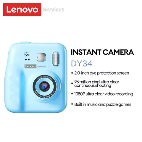 Lenovo Color Printing Camera Kids Instant Camera 32GB 1080P Digital Camera Print Photo Children Christmas Birthday Gift DY34