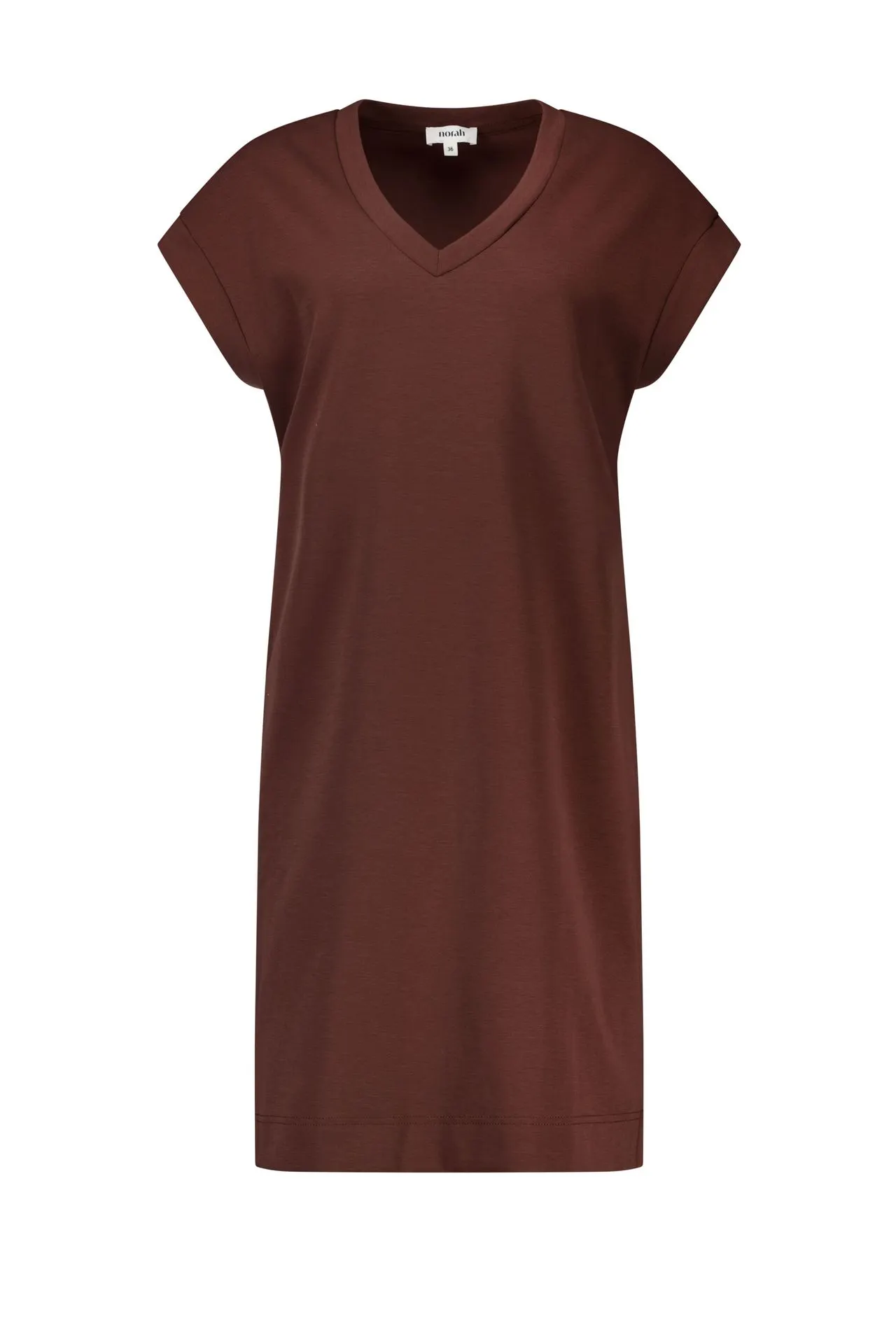 Lichtbruine basic midi jurk