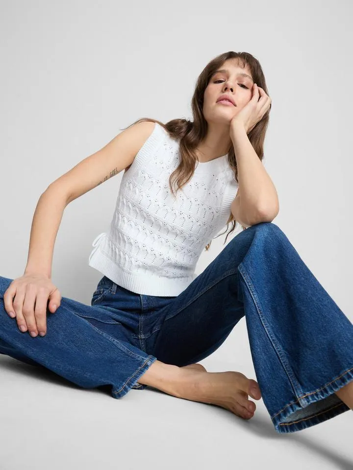 Débardeur en grosse maille de coton