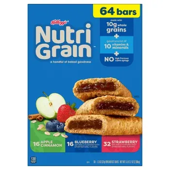 Kellogg's Nutri-Grain Soft Baked Breakfast Bars, 1.3 oz, 64-count