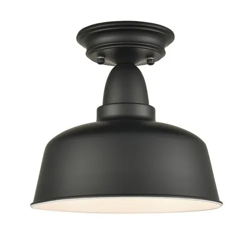Claxy® Matte Black 1-Light Semi-Flush Mount Ceiling Light